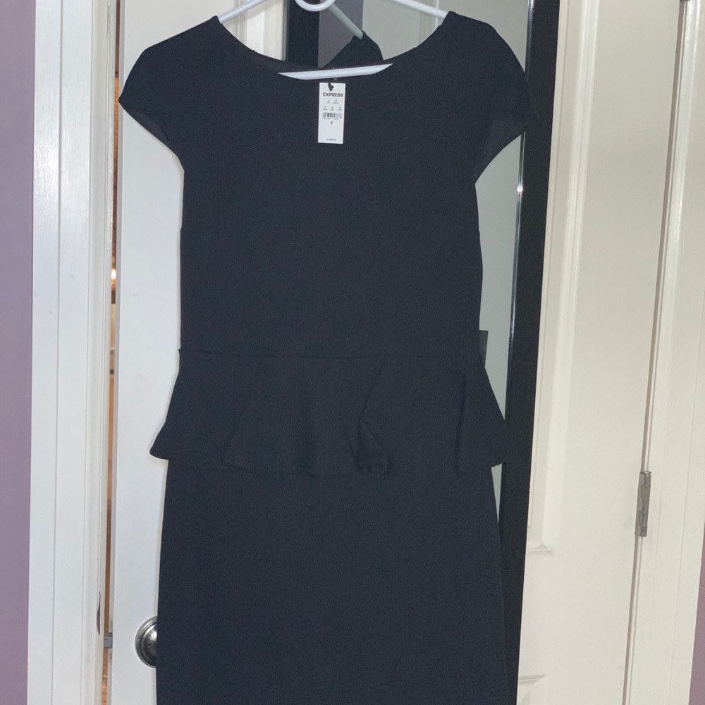 Express peplum style dress with lace detail